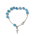 Bracelet Dizainier Bleu Aigue-Marine en Cristal - Bijoux Croix