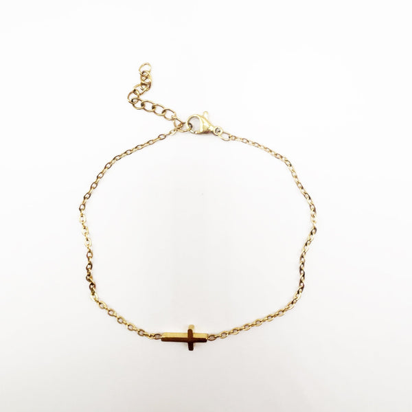 Bracelet Epuré Ezra Acier Inoxydable - Finition Or - Vue secondaire