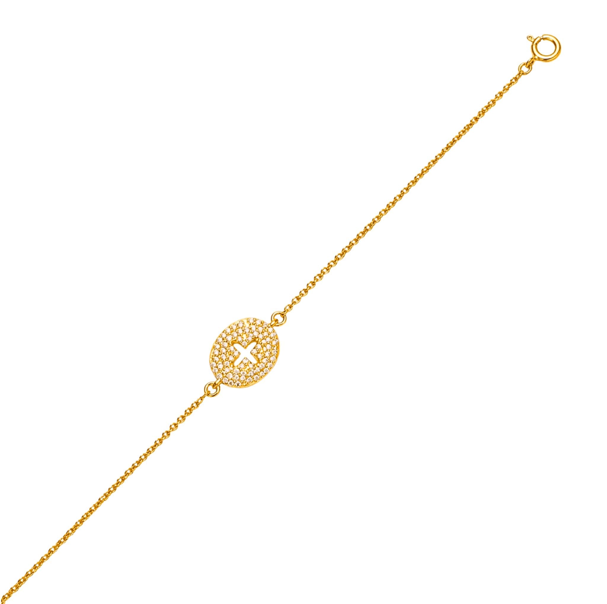 Bracelet Médaillon Croix Rébecca - Bijoux Croix