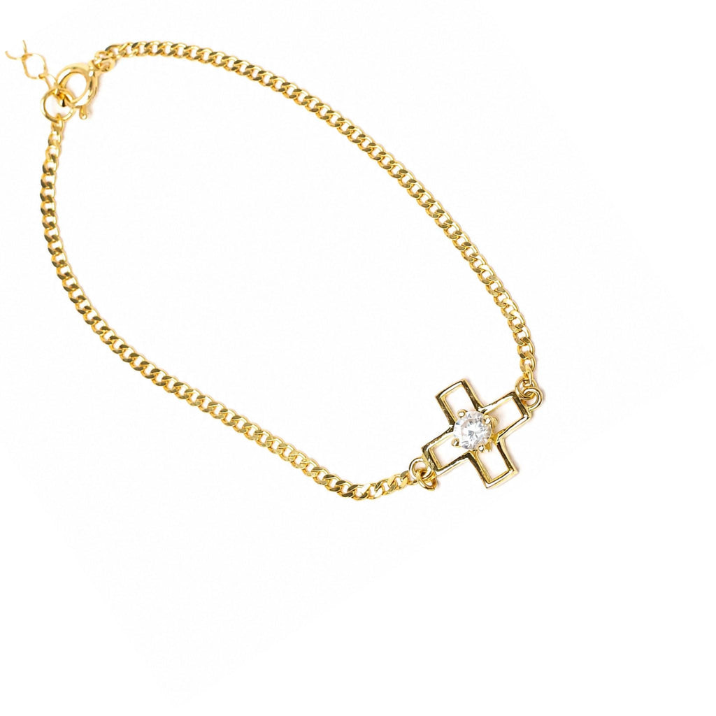 Bracelet Seth avec croix en zircon blanc