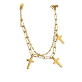 Bracelet Triple Croix Doré - Bijoux Croix