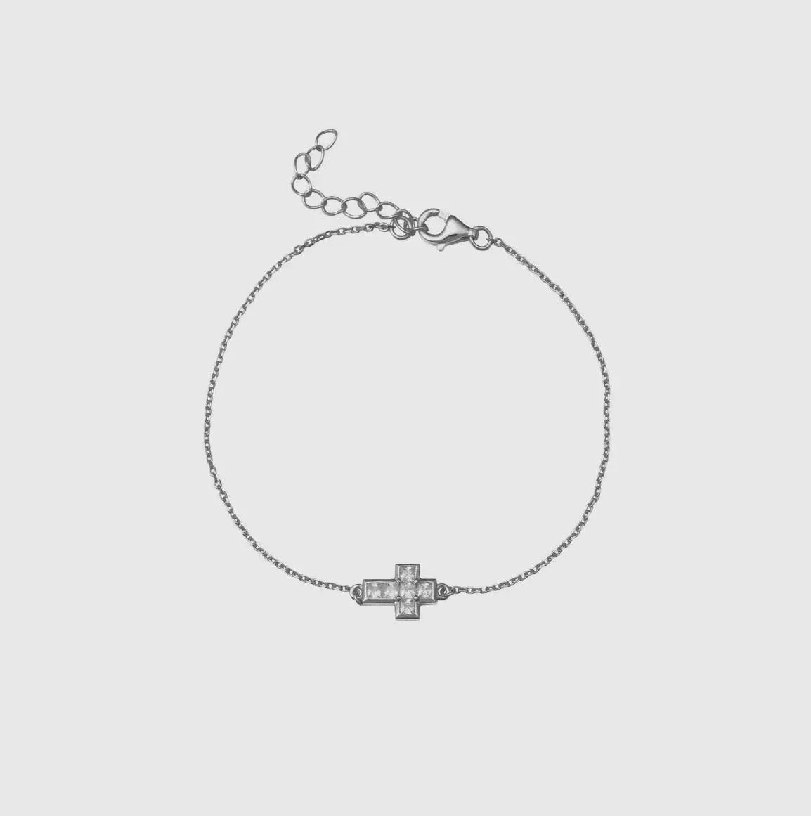 bracelet croix noe en argent et blanc