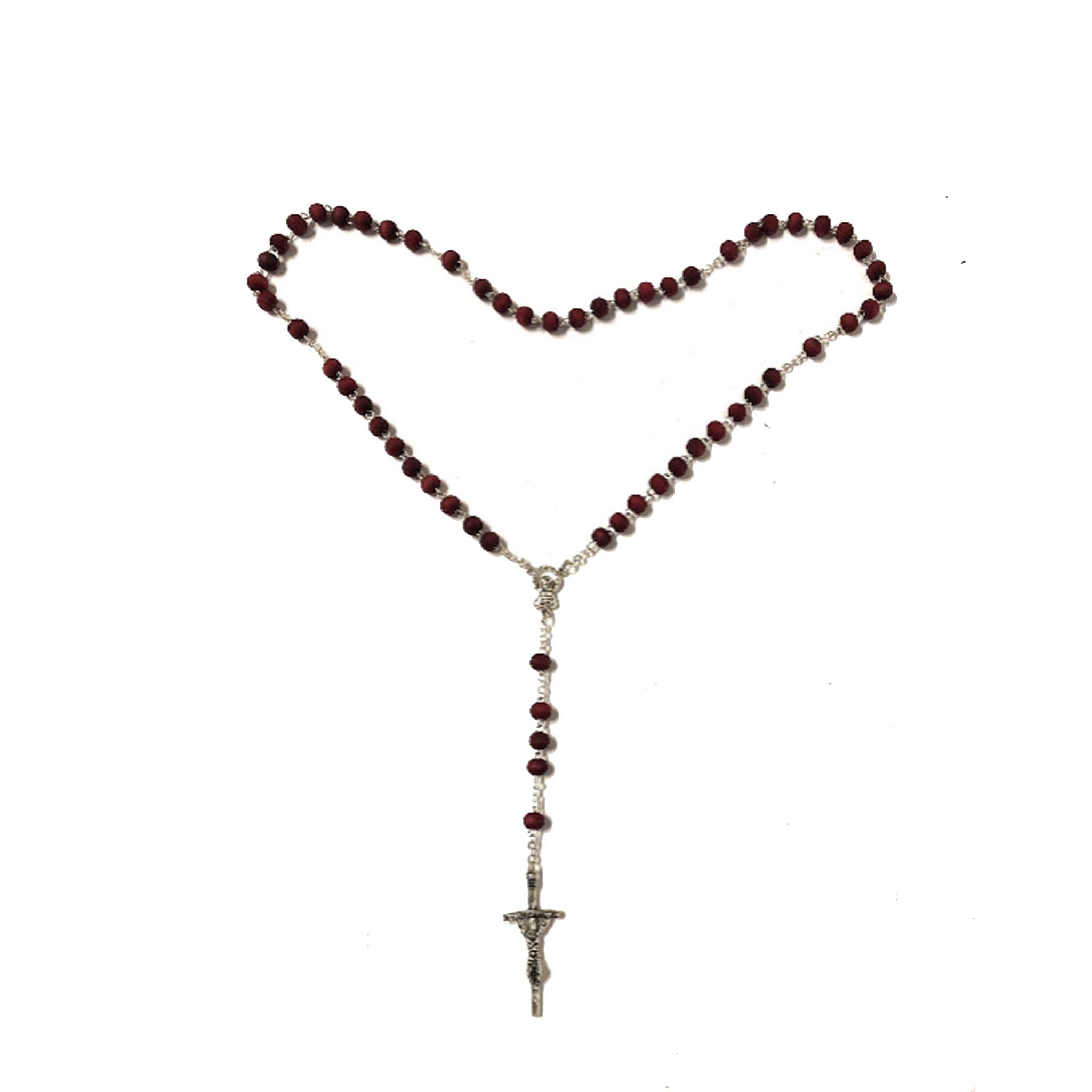 Chapelet Bois Parfumé à la Rose - Bijoux Croix