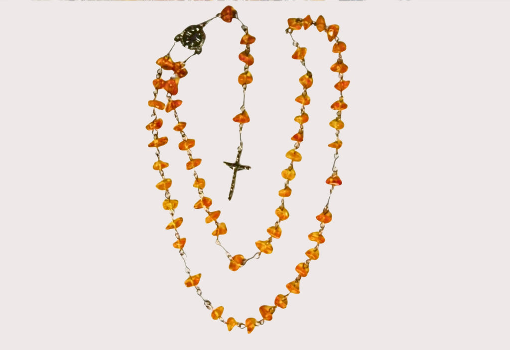 Chapelet en Ambre - Bijoux Croix