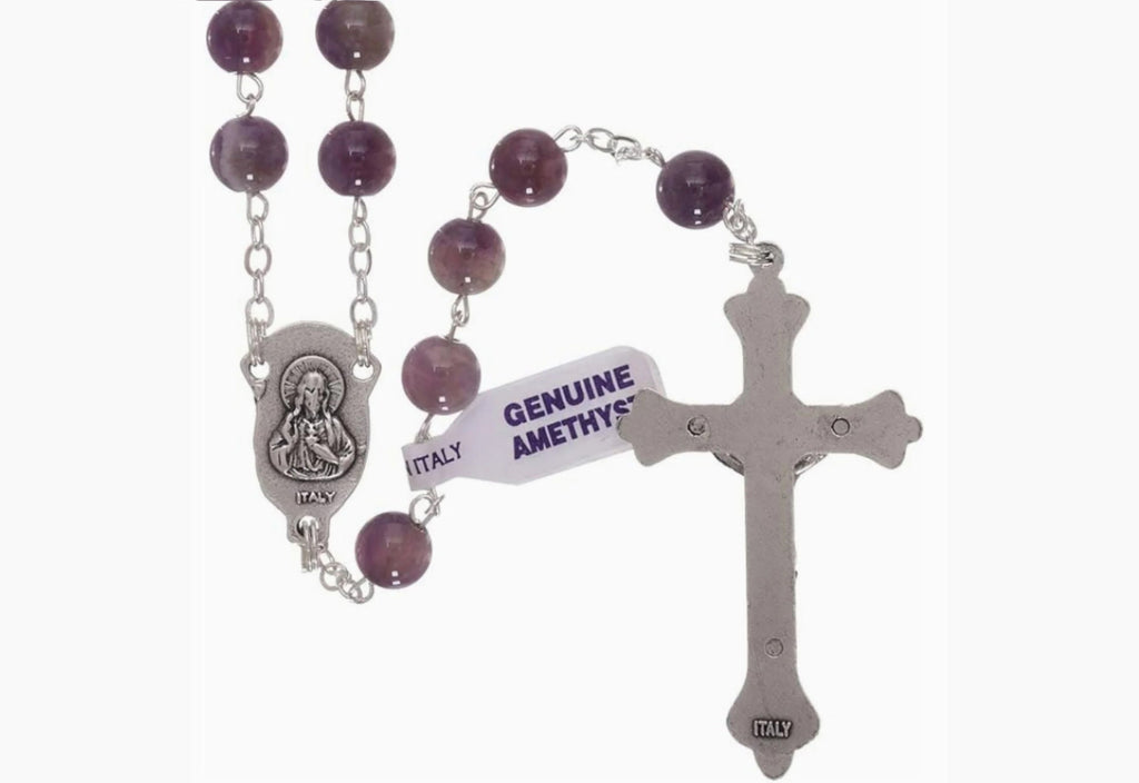 Chapelet en Améthyste - Bijoux Croix