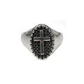 Chevalière Croix Homme - Acier en acier inoxydable et argent 925 - Vue principale