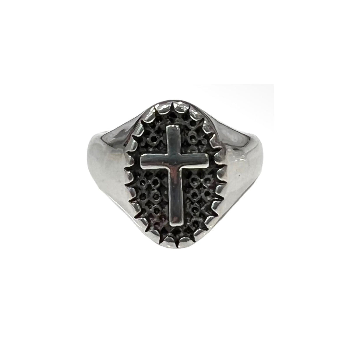 Chevalière Croix Homme - Acier - Bijoux Croix