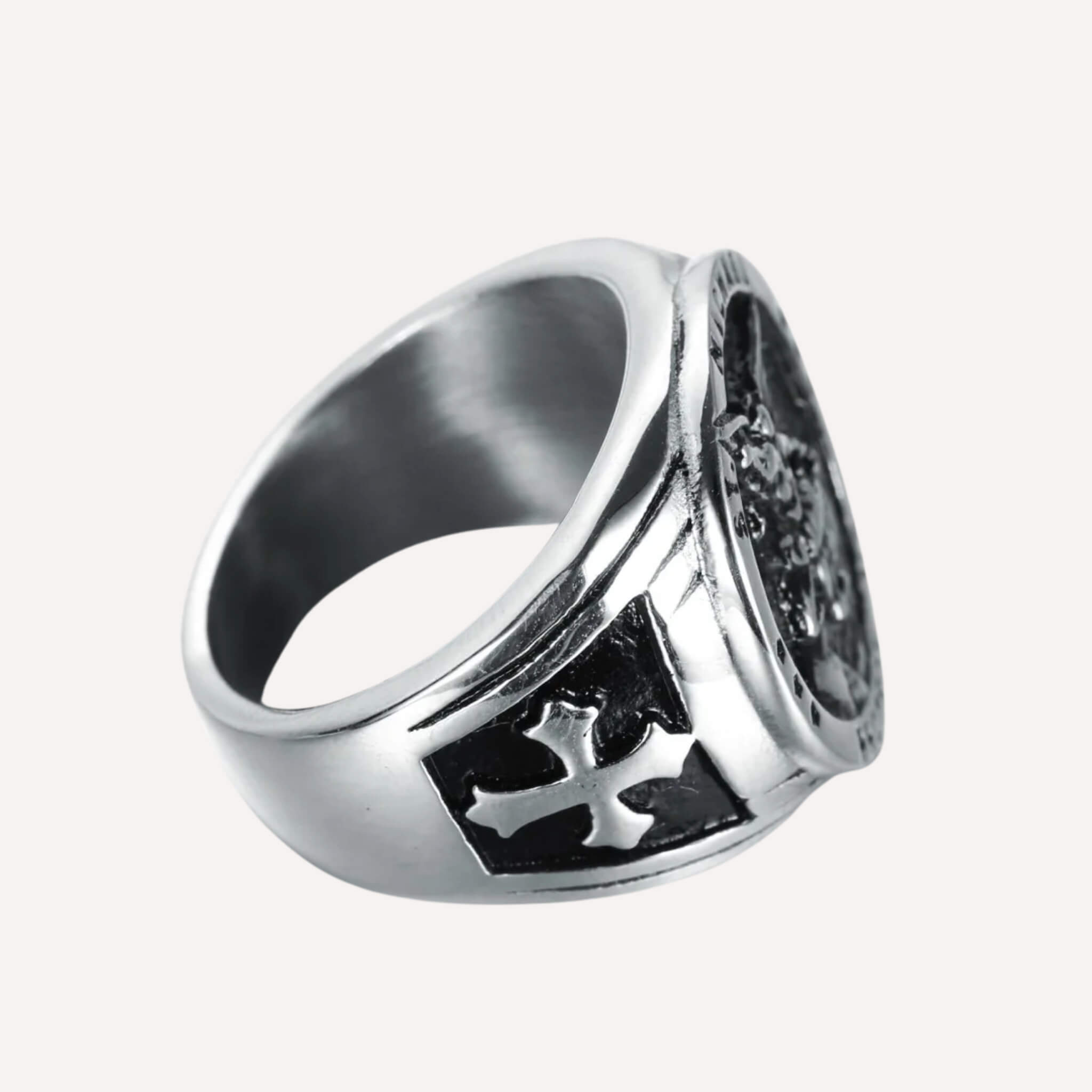 Chevalière Saint Michel Acier Inoxydable - Bijoux Croix