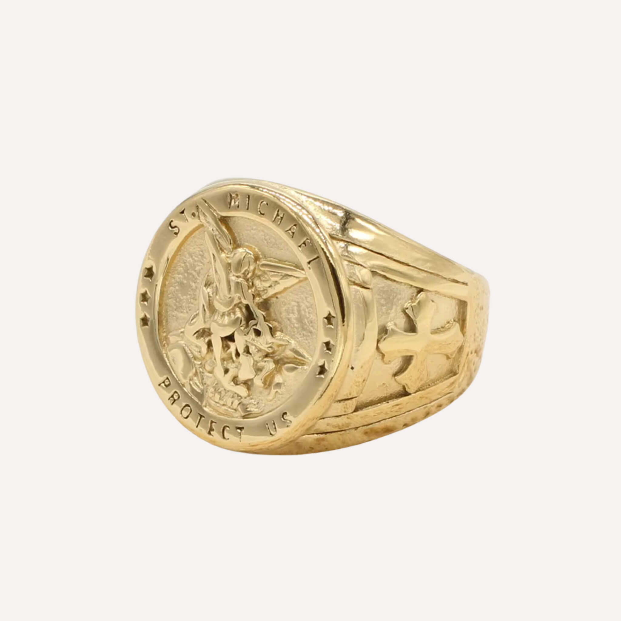 Chevalière Saint Michel Acier Inoxydable - Bijoux Croix