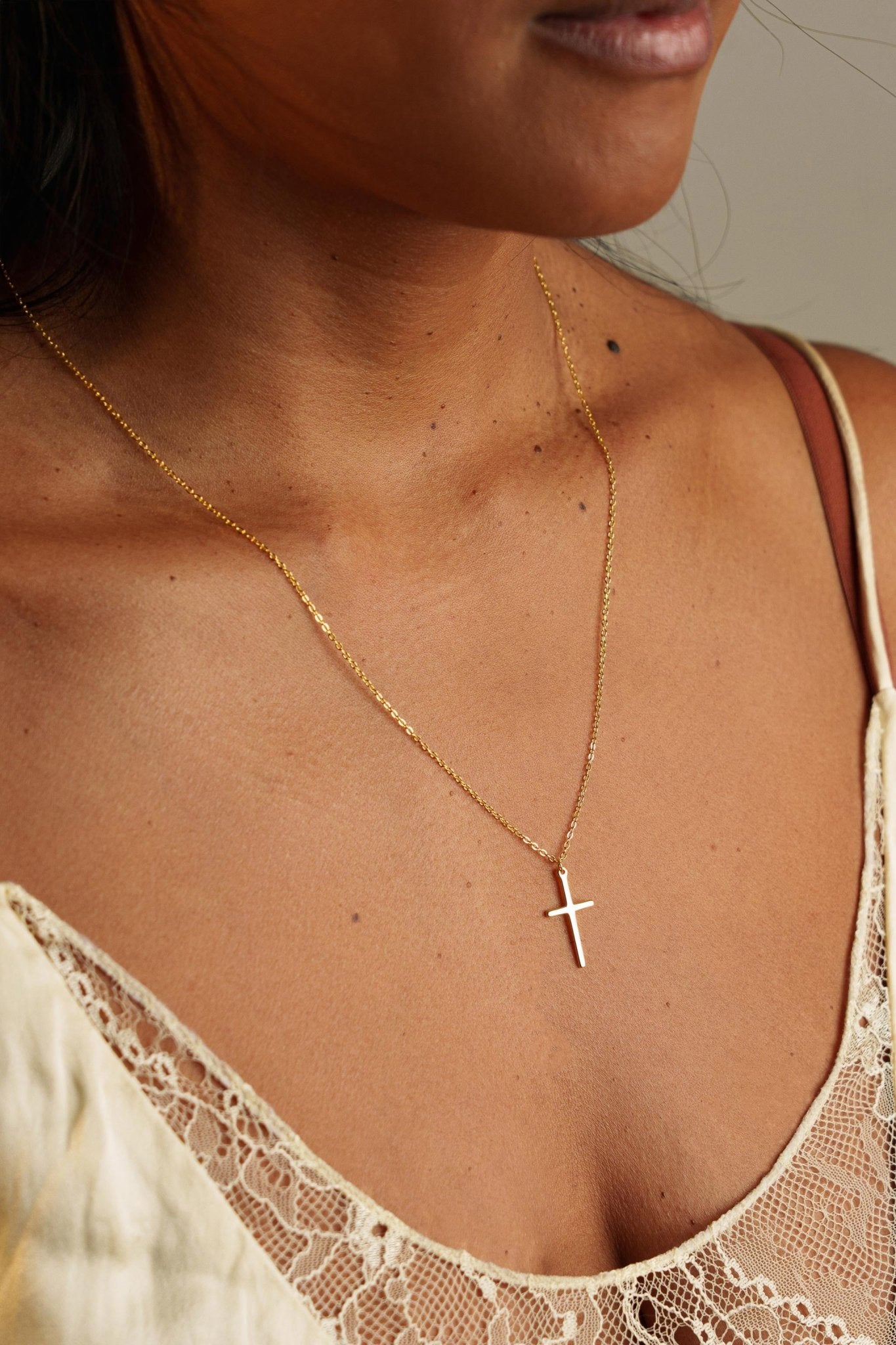 Collier Adonaï Argent - Argent 925 Plaqué Or 18K - Bijoux Croix