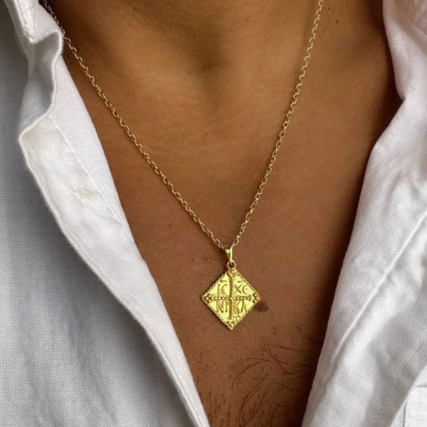Collier Alexios – Konstantinato en losange plaqué or - Vue secondaire