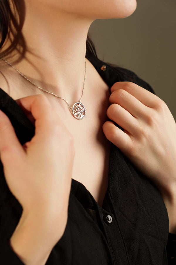 Collier Arbre de Vie en Argent 925 Rhodié - Vue secondaire