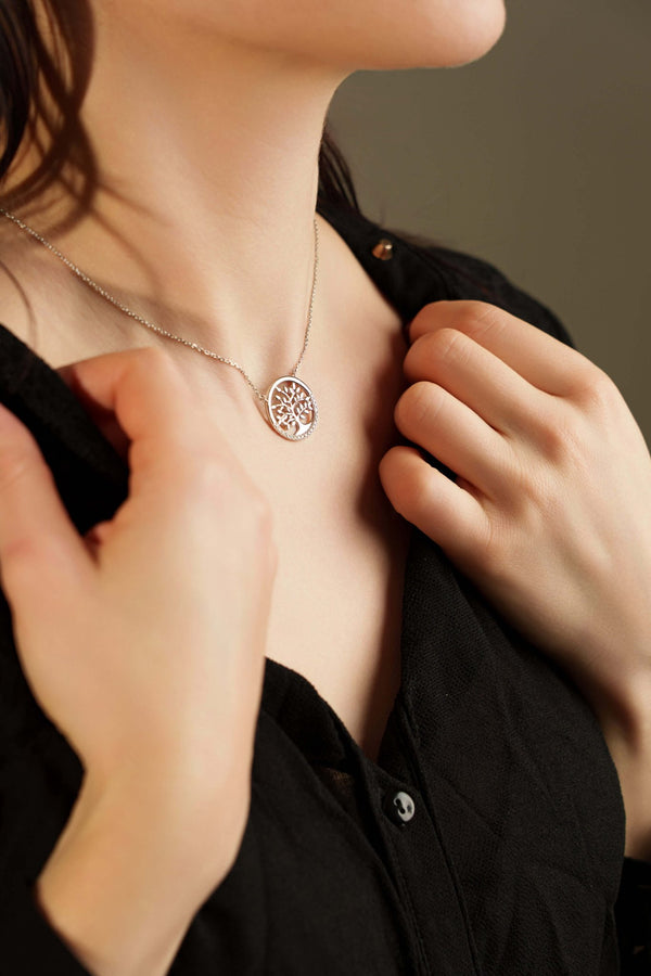 Collier Arbre de Vie en Argent 925 Rhodié - Vue secondaire
