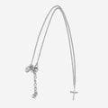 Collier croix argentchrétienne acier 