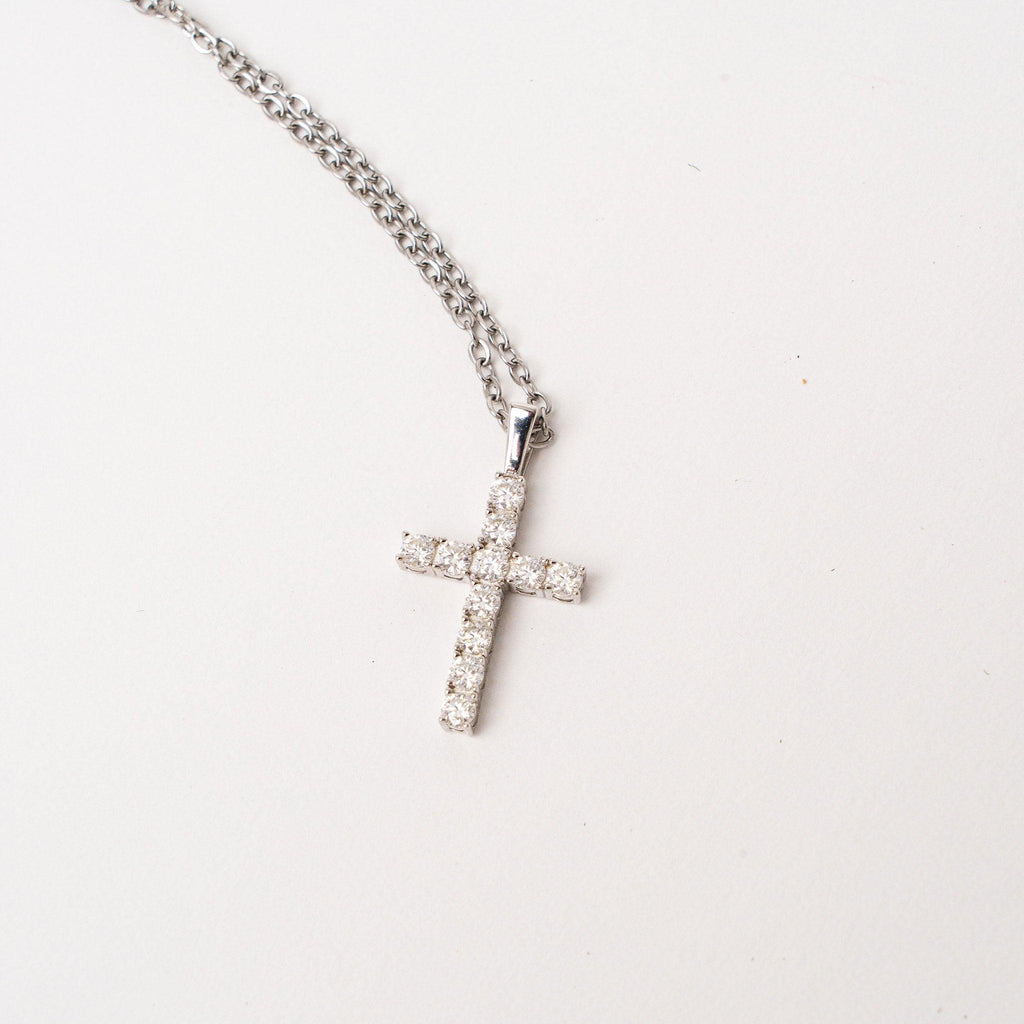 Collier Croix Étoile de Bethléem Argent 925 et Moissanite
