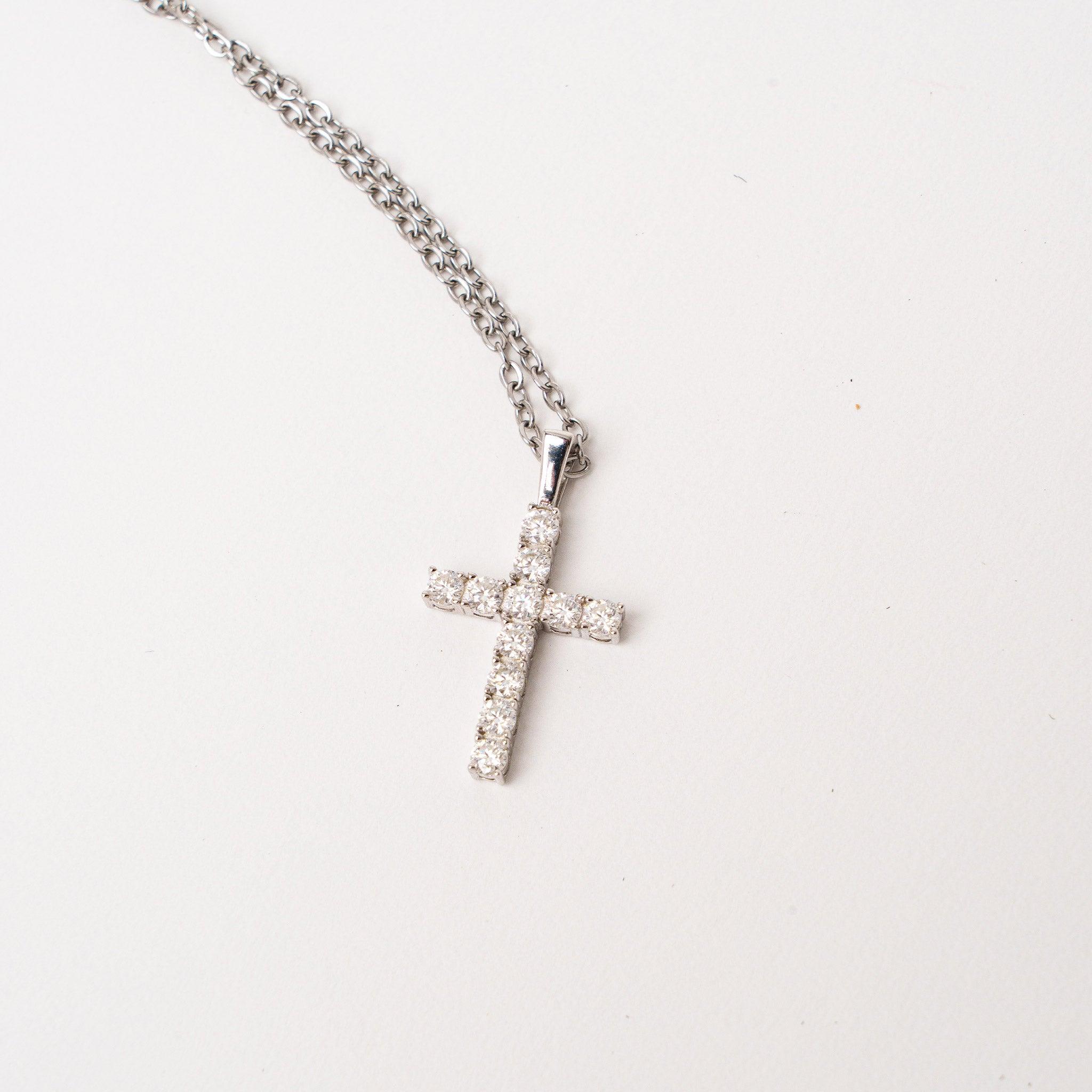 Collier Croix Étoile de Bethléem Argent 925 et Moissanite
