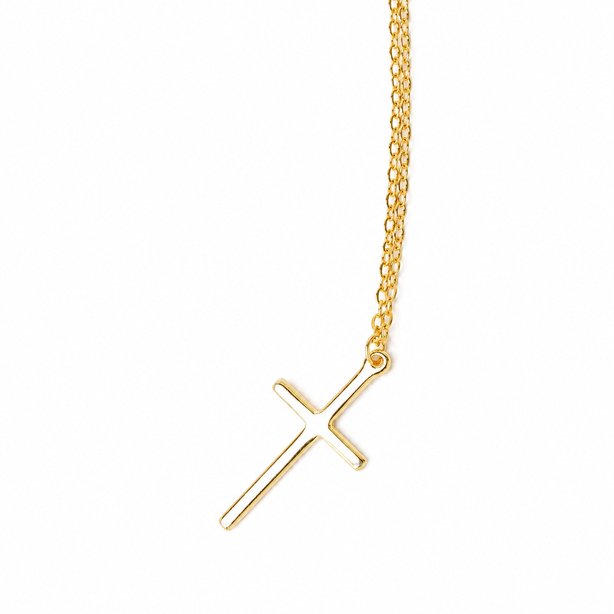 Collier Croix Adonaï en argent plaqué or 18K - bijou chrétien élégant