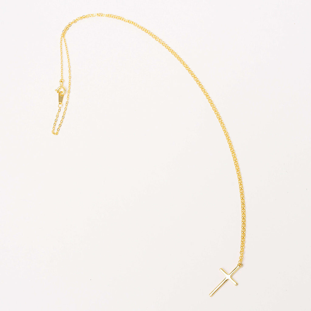 Collier Croix Adonaï en argent plaqué or 18K - collection Bijoux Croix