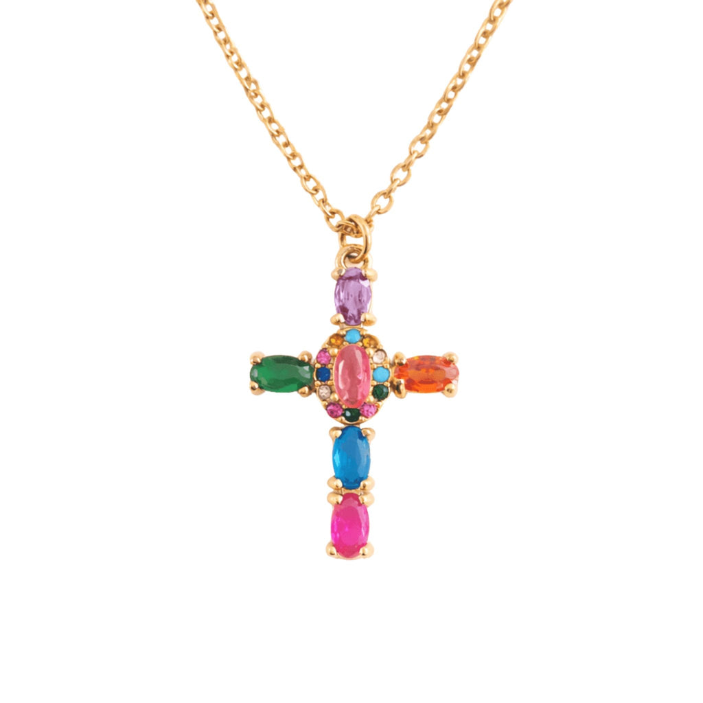 Collier Croix Arc-en-Ciel 