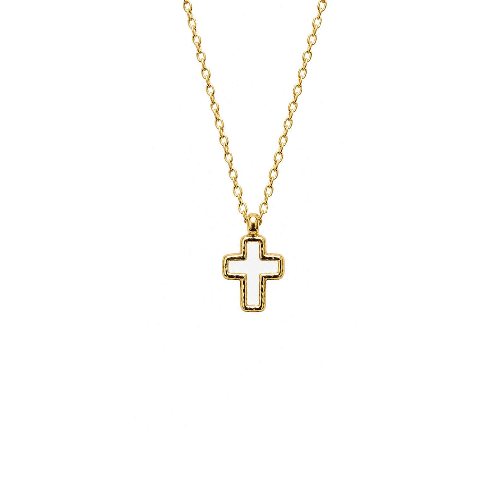 Collier Croix Blanche Minimaliste - Bijoux Croix