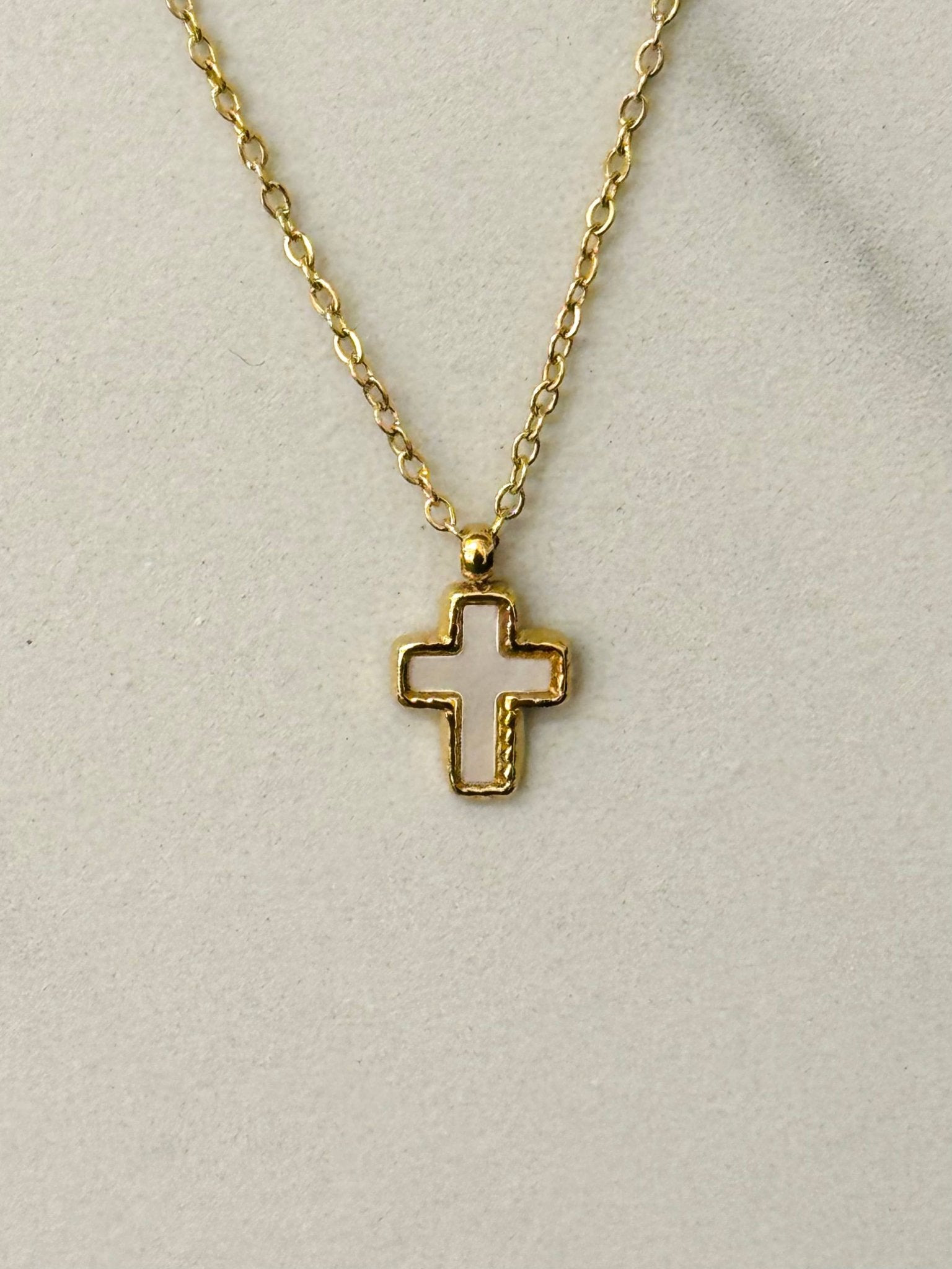 Collier Croix Blanche Minimaliste - Bijoux Croix