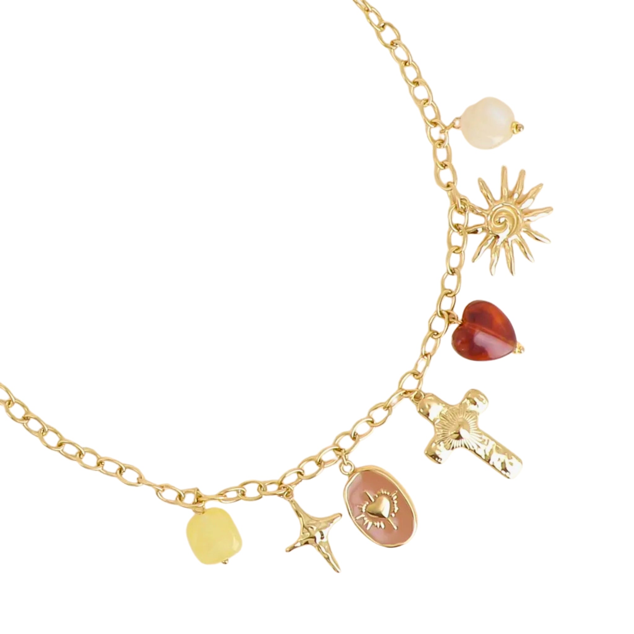 Collier croix breloques en acier inoxydable