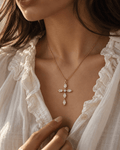 Collier Croix brillant Esther - Bijoux Croix