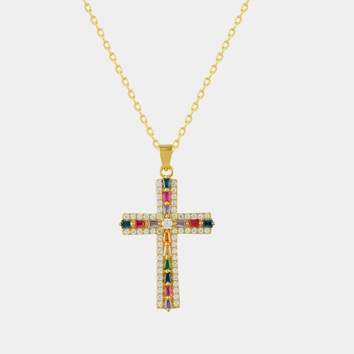 Collier Croix Céleste Multicolore - Bijoux Croix