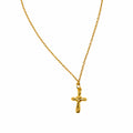 Collier Croix Déborah en argent plaqué or, sculpté à la main.
