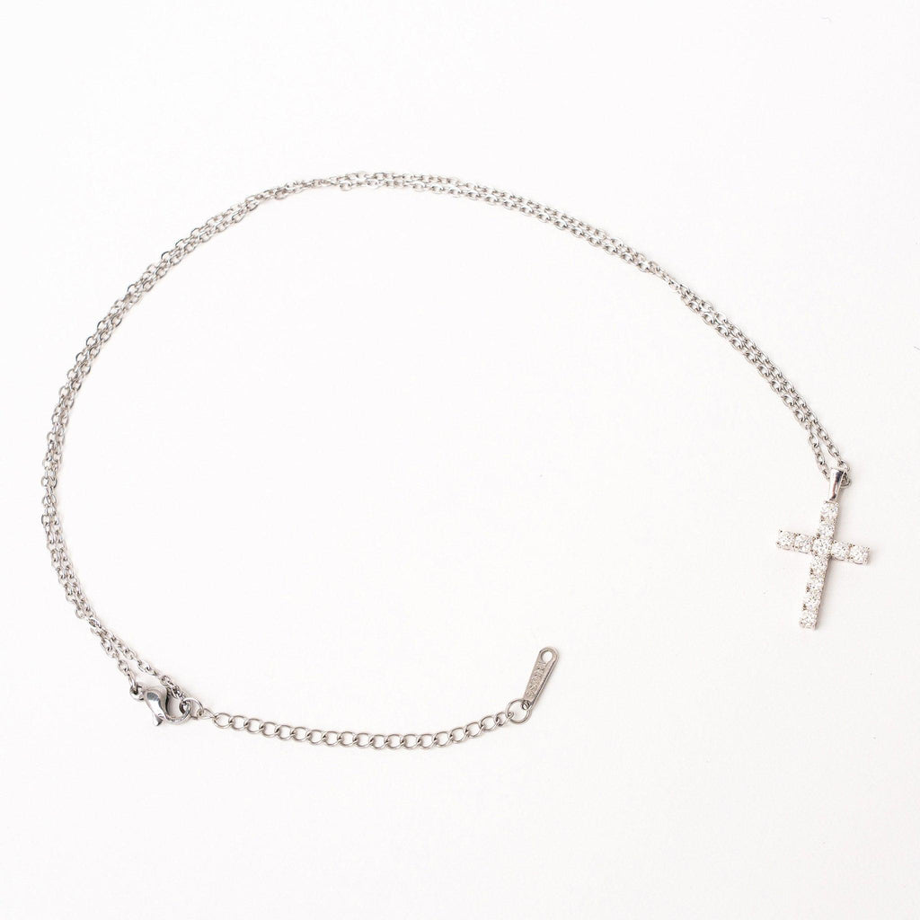 Collier croix Étoile de Bethléem finition argent vue entière