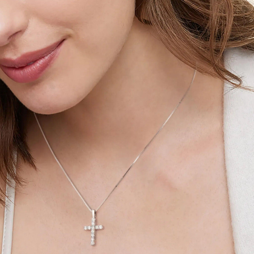 Pendentif croix Étoile de Bethléem finition argent vue zoom