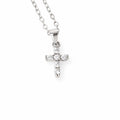 Collier croix Ève en argent 925 finition argent, orné de pierres scintillantes 