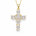 Pendentif croix doré Lumière Divine avec pierres brillantes en détail