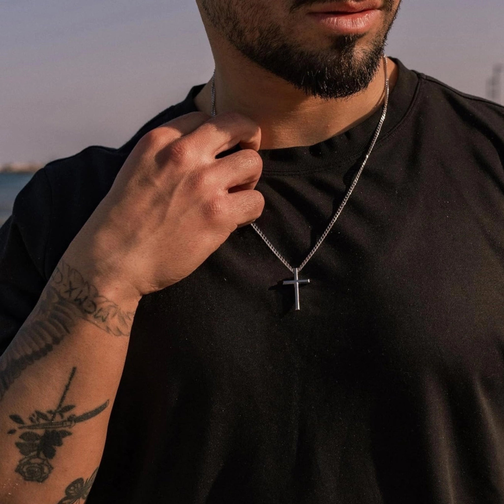 Collier croix Homme - Acier inoxydable - Bijoux Croix