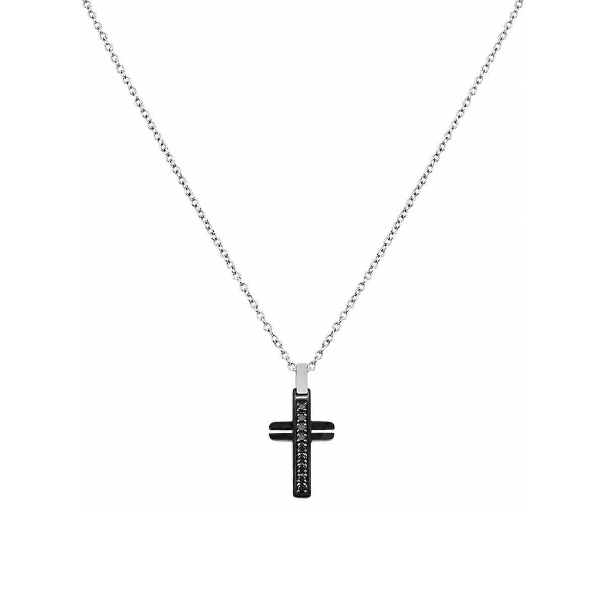 Collier Croix homme brillant