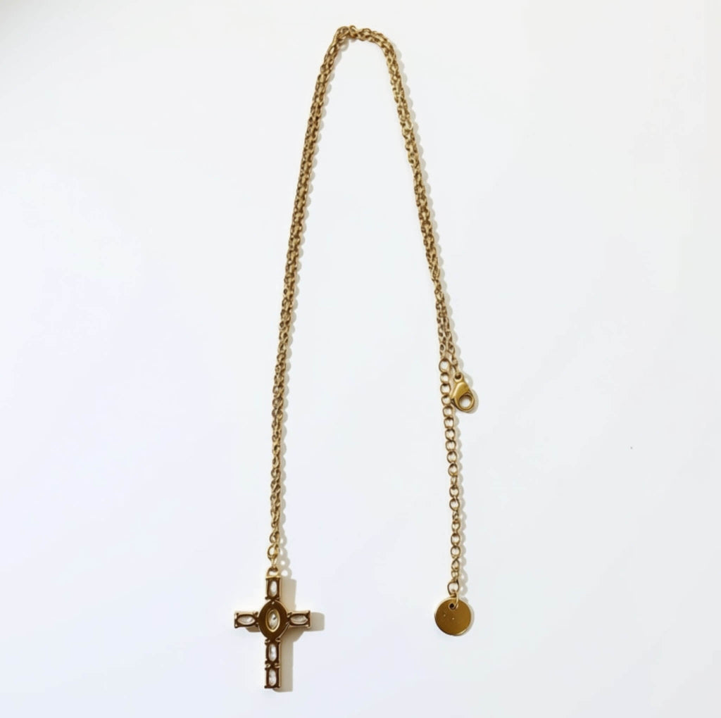 Collier Croix Lumière Divine - Acier - Bijoux Croix 