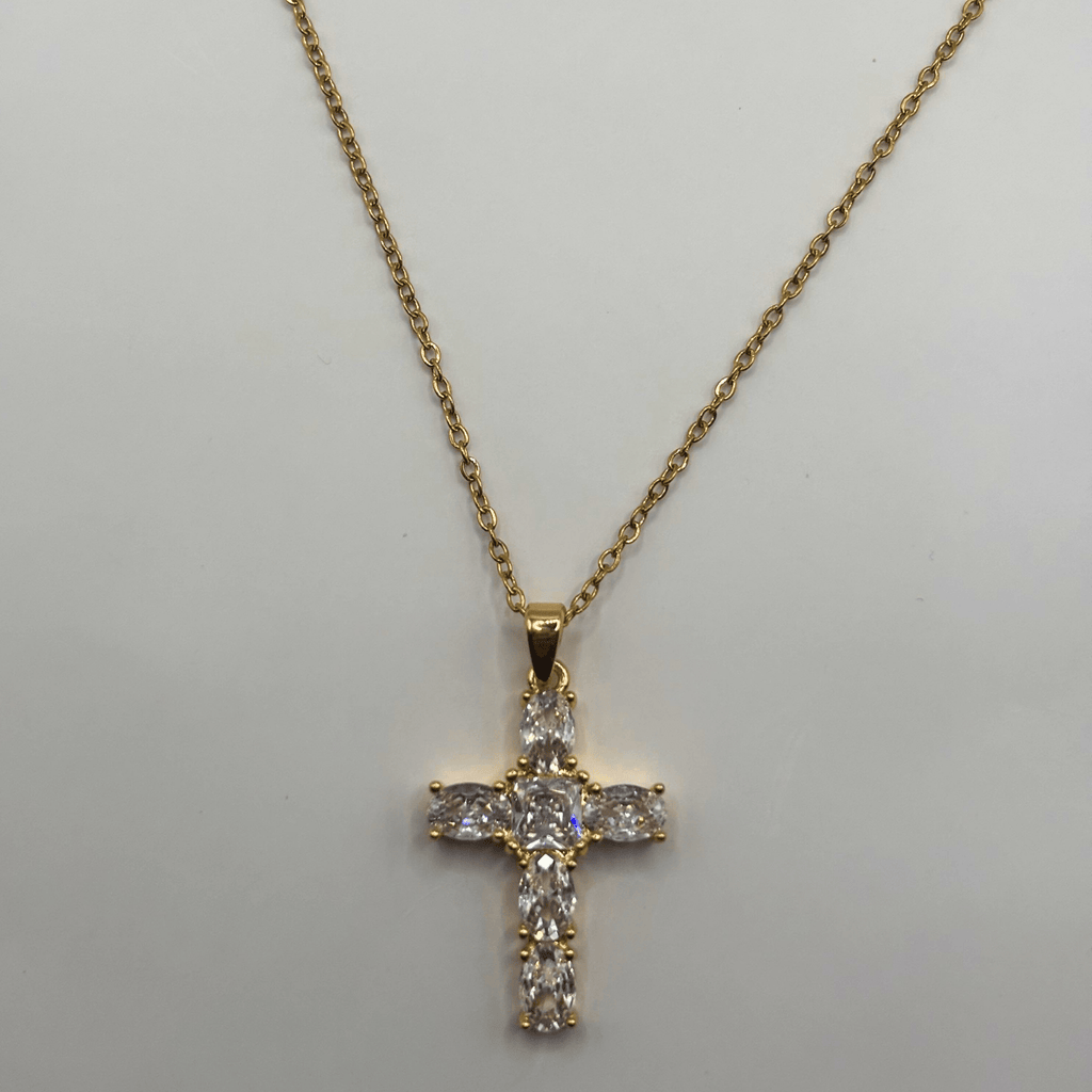 Collier Croix Lumière Divine Acier Inoxydable - Bijoux Croix