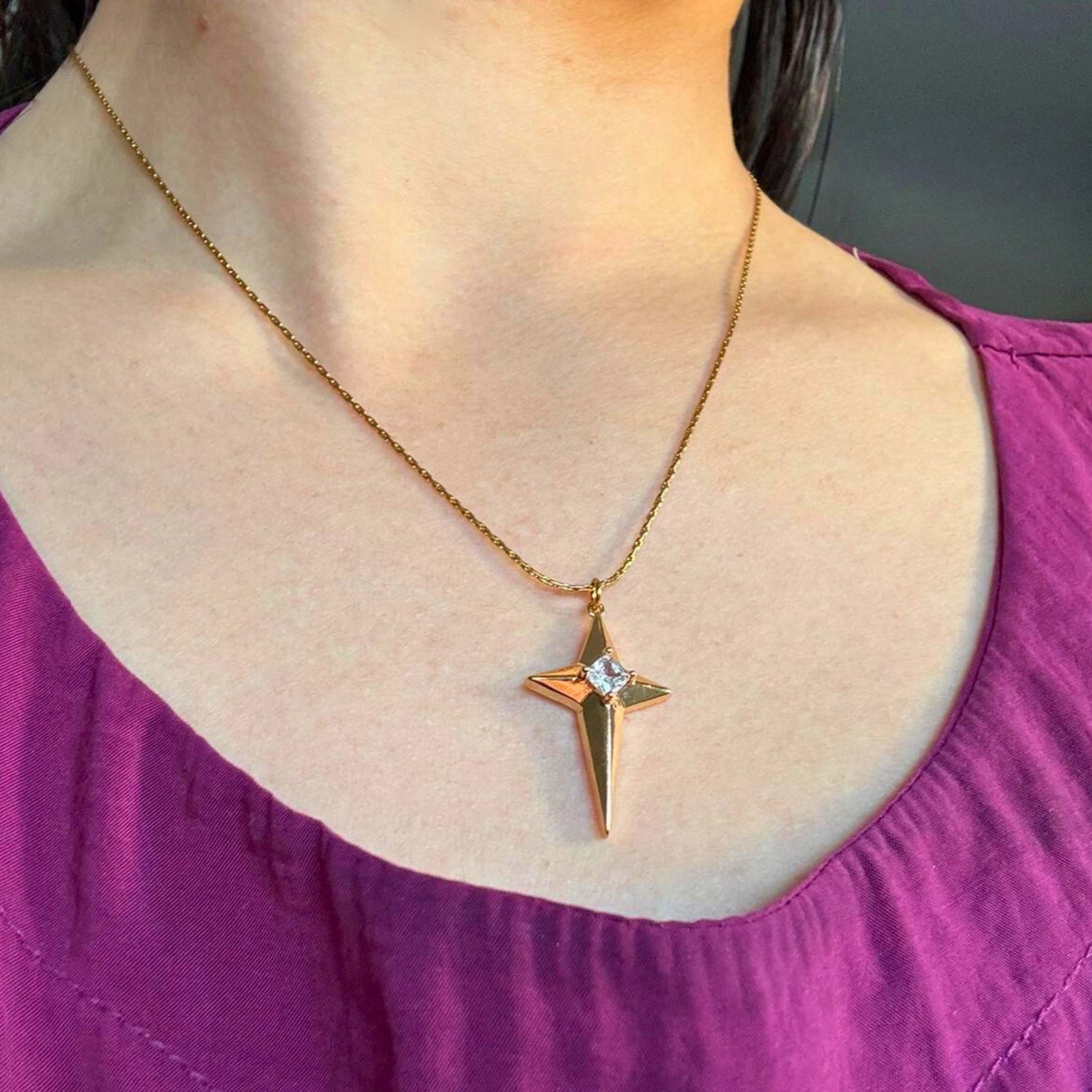 Collier croix Lydia – Plaqué Or 18K - Bijoux Croix