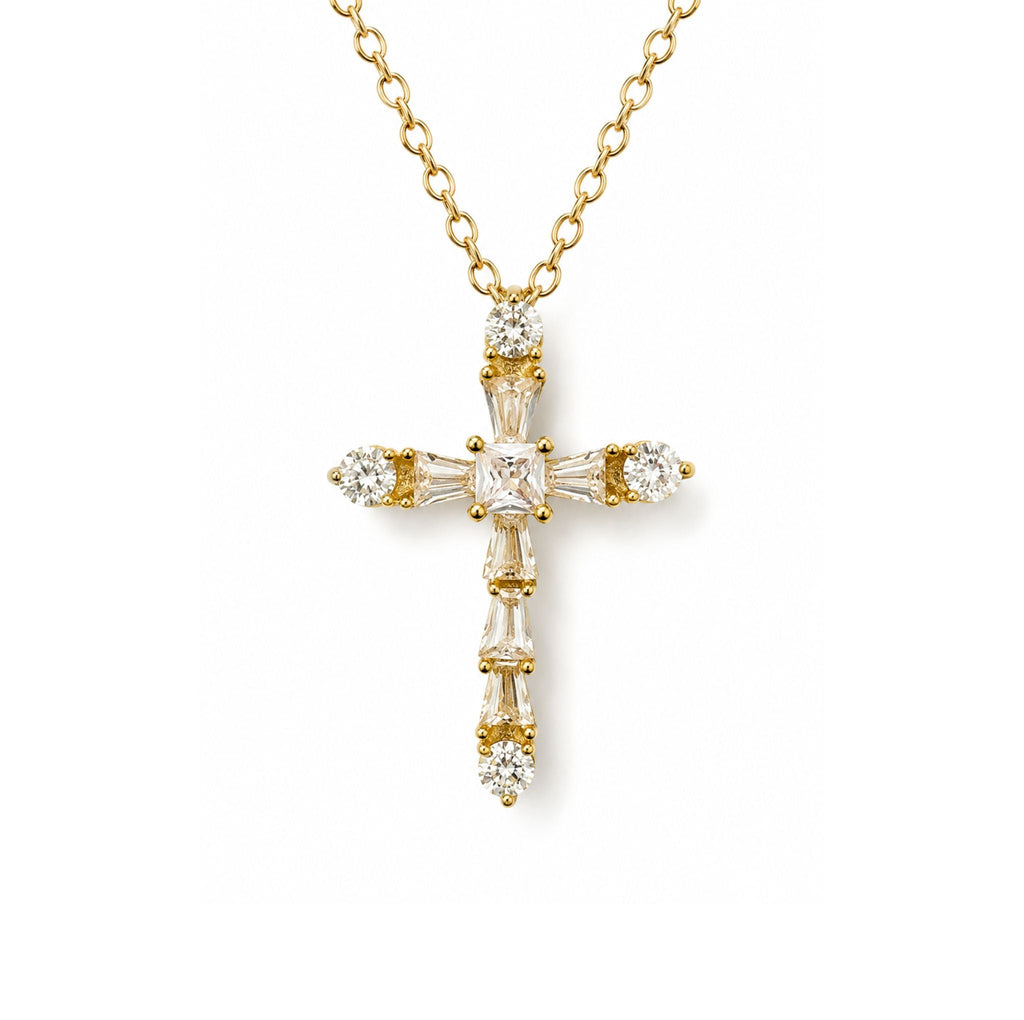 Collier croix Moriah - Acier Plaqué or 14K - Bijoux Croix 