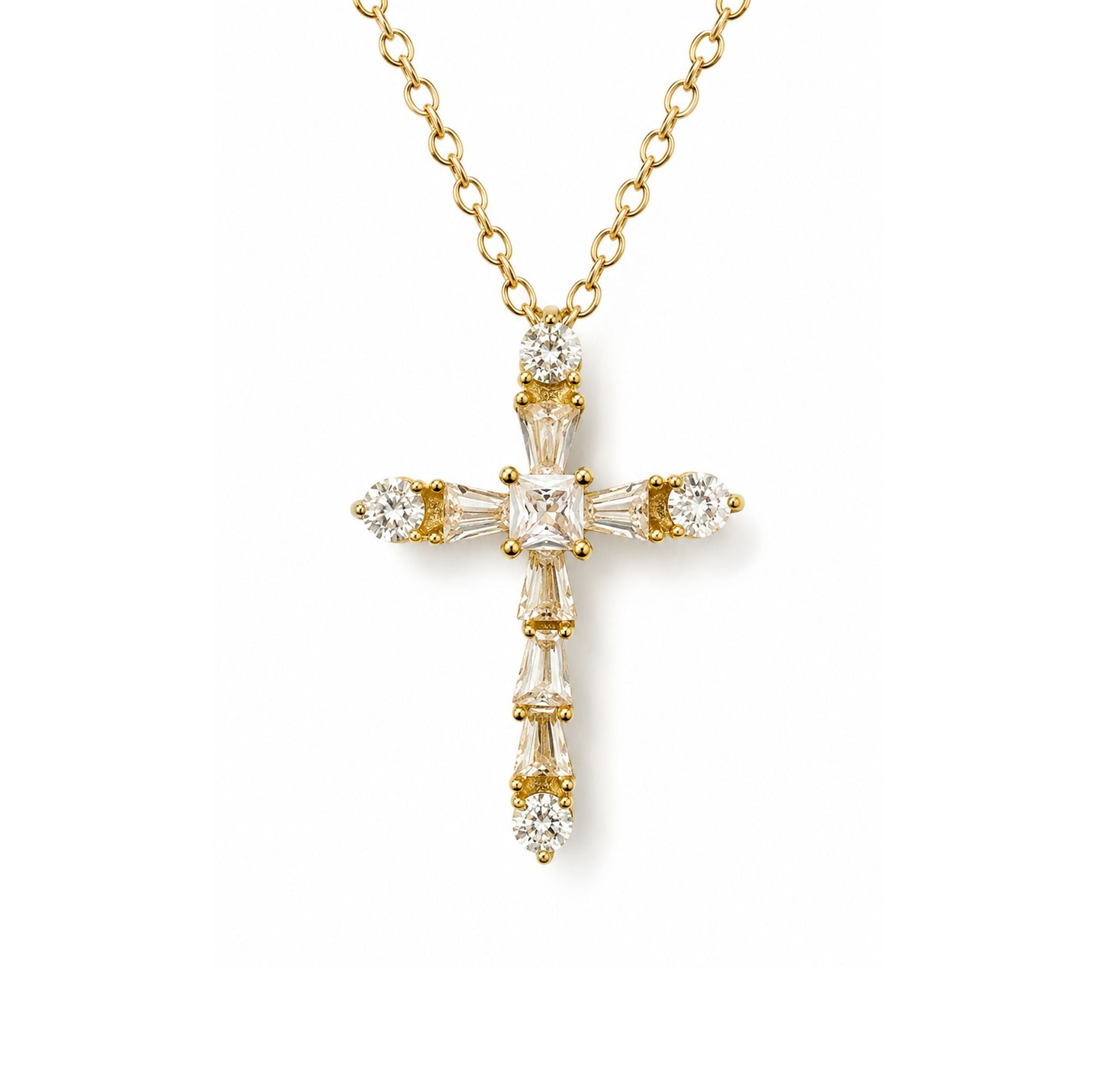 Collier croix Moriah - Acier Plaqué or 14K - Bijoux Croix