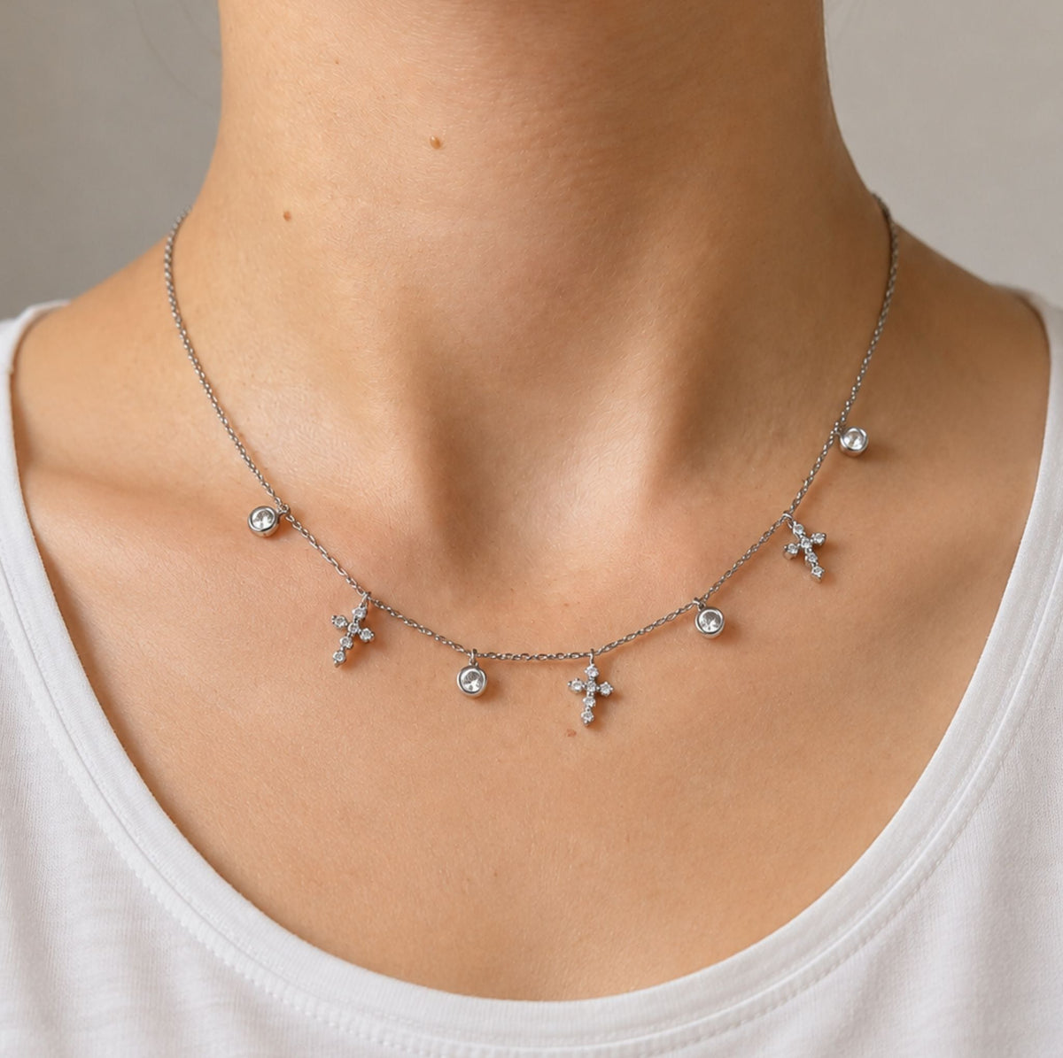 Collier Croix Multiples - Acier - Bijoux Croix 