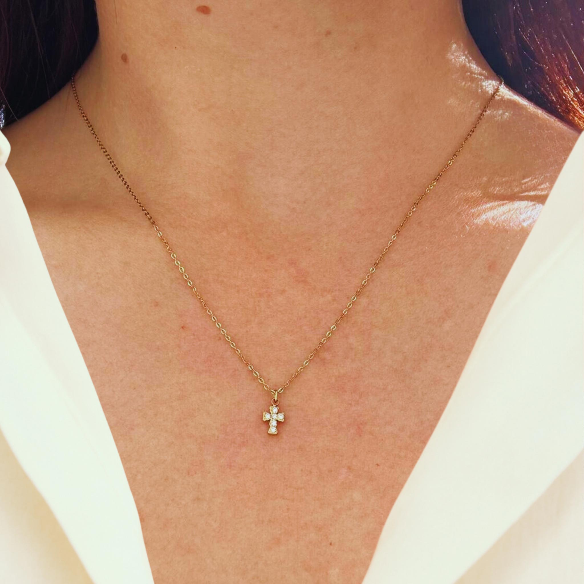 Collier Croix Noé minimaliste Acier Inoxydable - Bijoux Croix