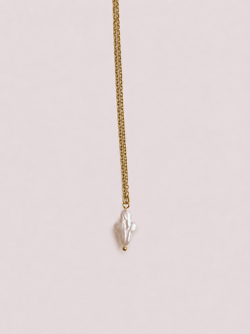 Collier croix perle de Keshi - acier inoxydable plaqué or 18K - Bijoux Croix