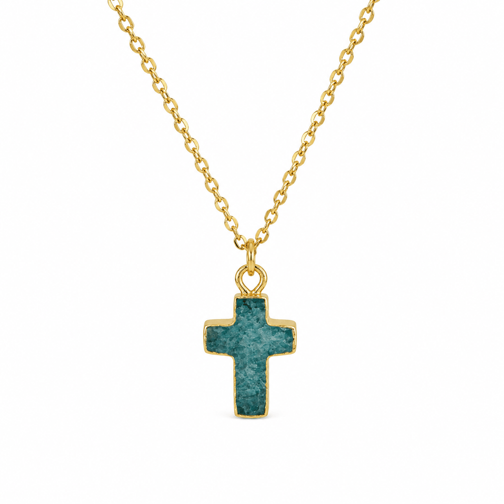 Collier Croix Pierre Minérale - Bijoux Croix