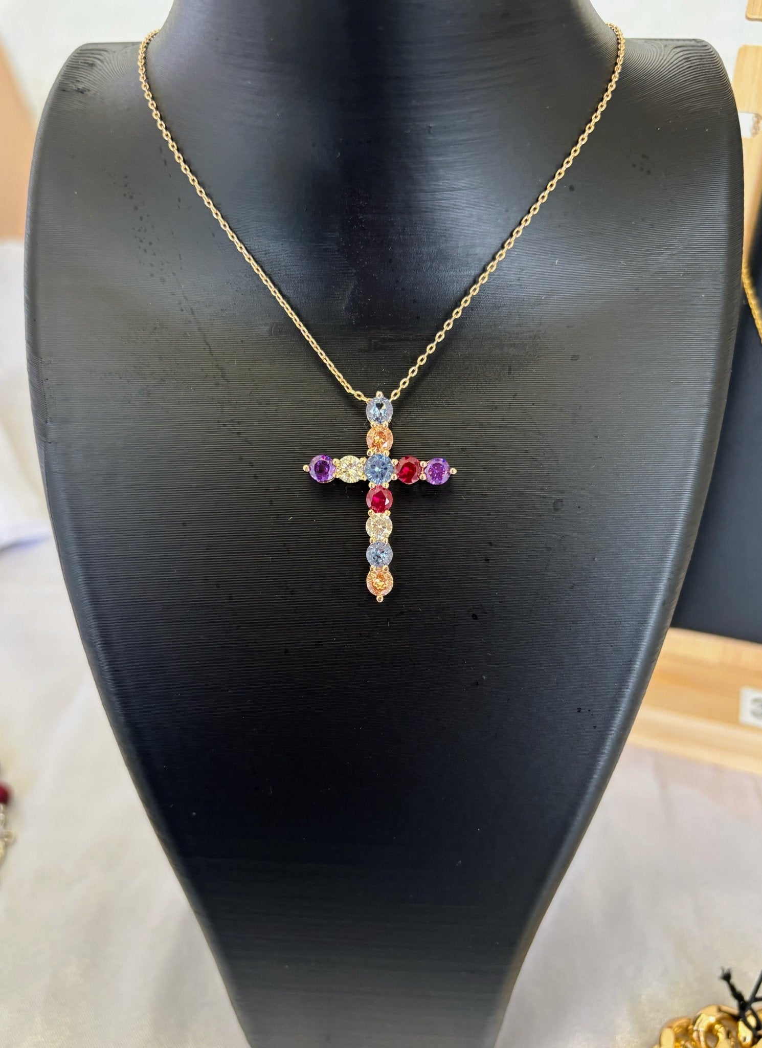 Collier Croix Rachel Plaqué or - Bijoux Croix