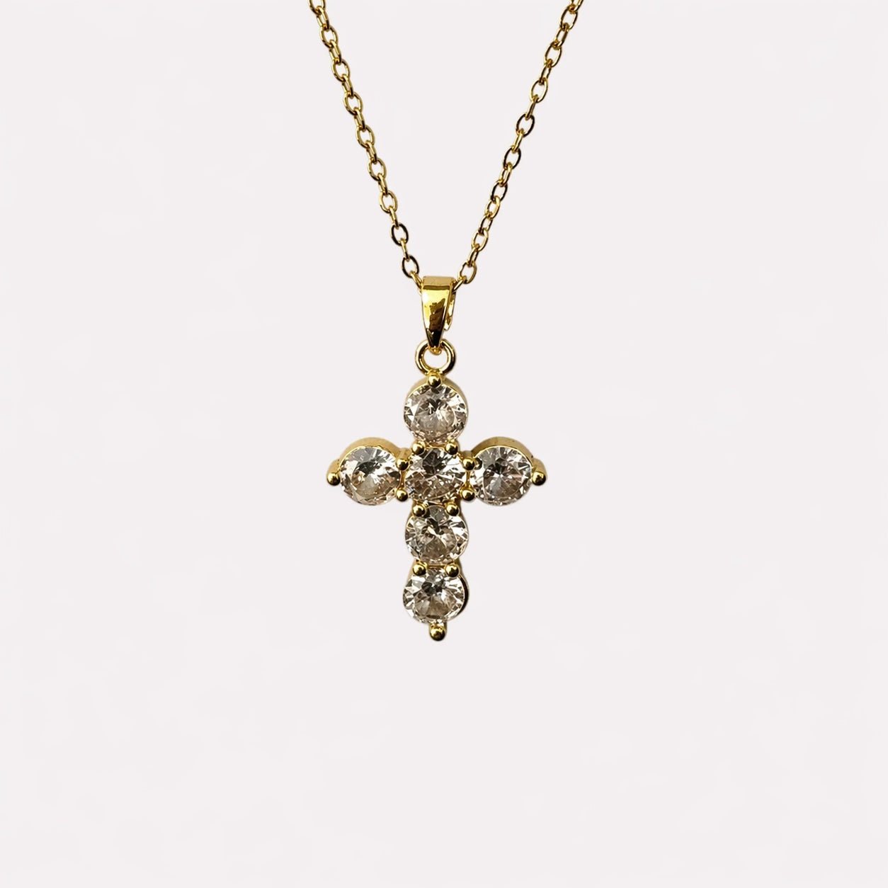 Collier croix Rahab - Acier inoxydable Plaqué Or - Bijoux Croix