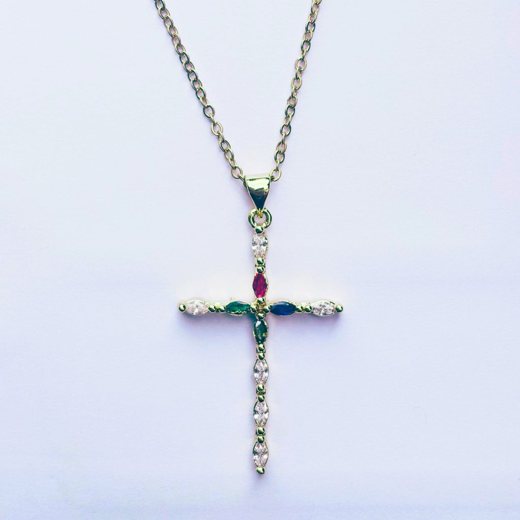 Collier Croix Salomon - Acier Inoxydable Plaqué Or - Bijoux Croix