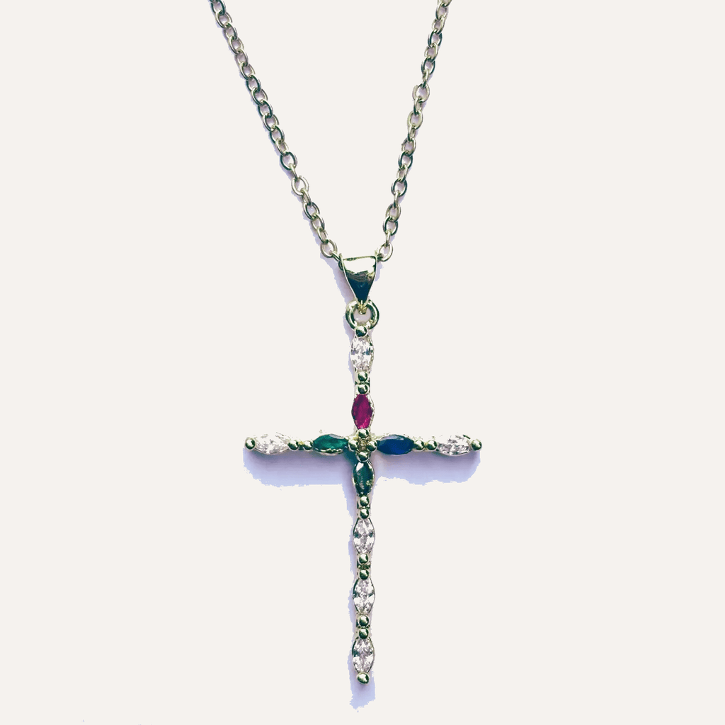 Collar cruz Salomon - Acero Inoxidabel Chapado Oro - Bijoux Cruz