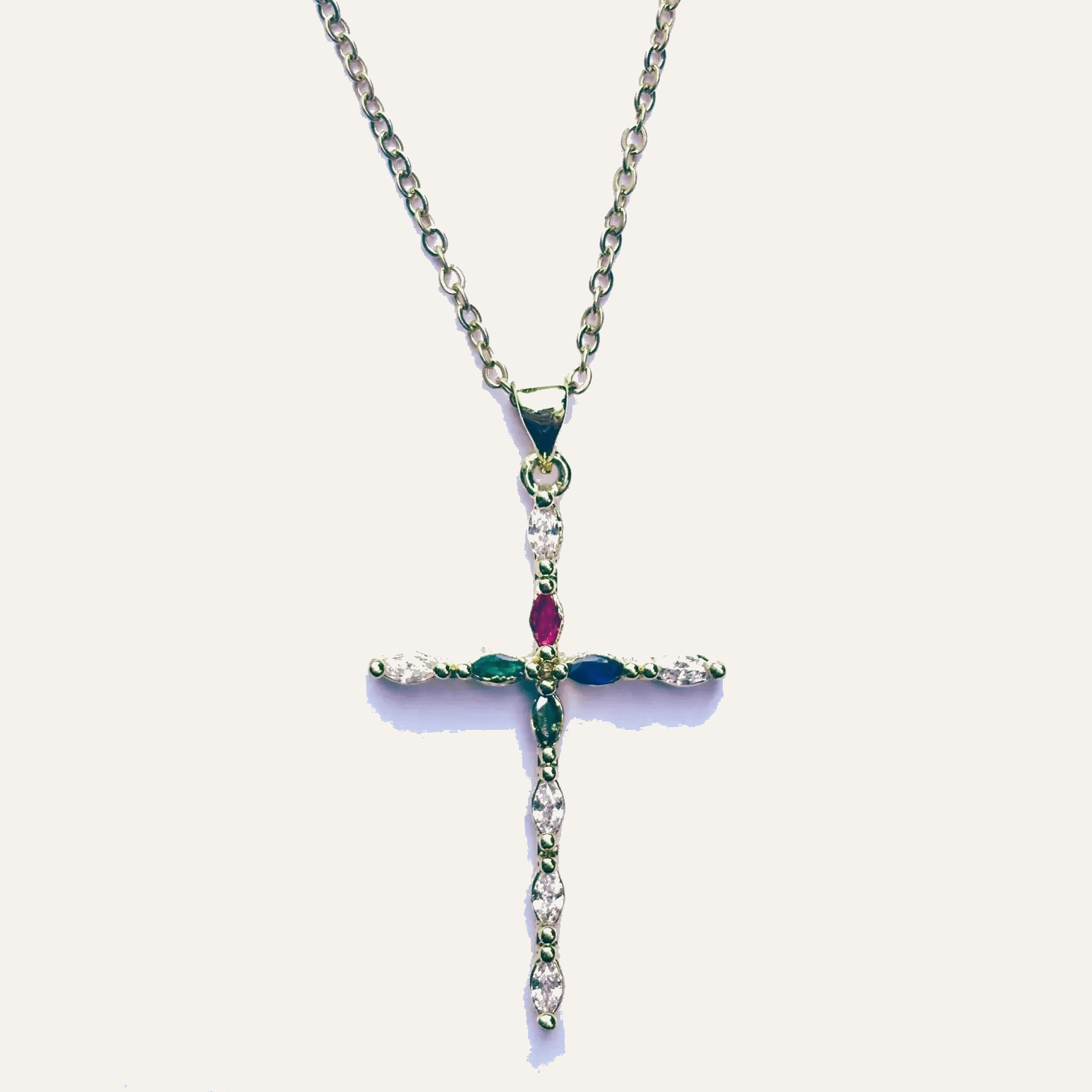 Collar cruz Salomon - Acero Inoxidabel Chapado Oro - Bijoux Cruz