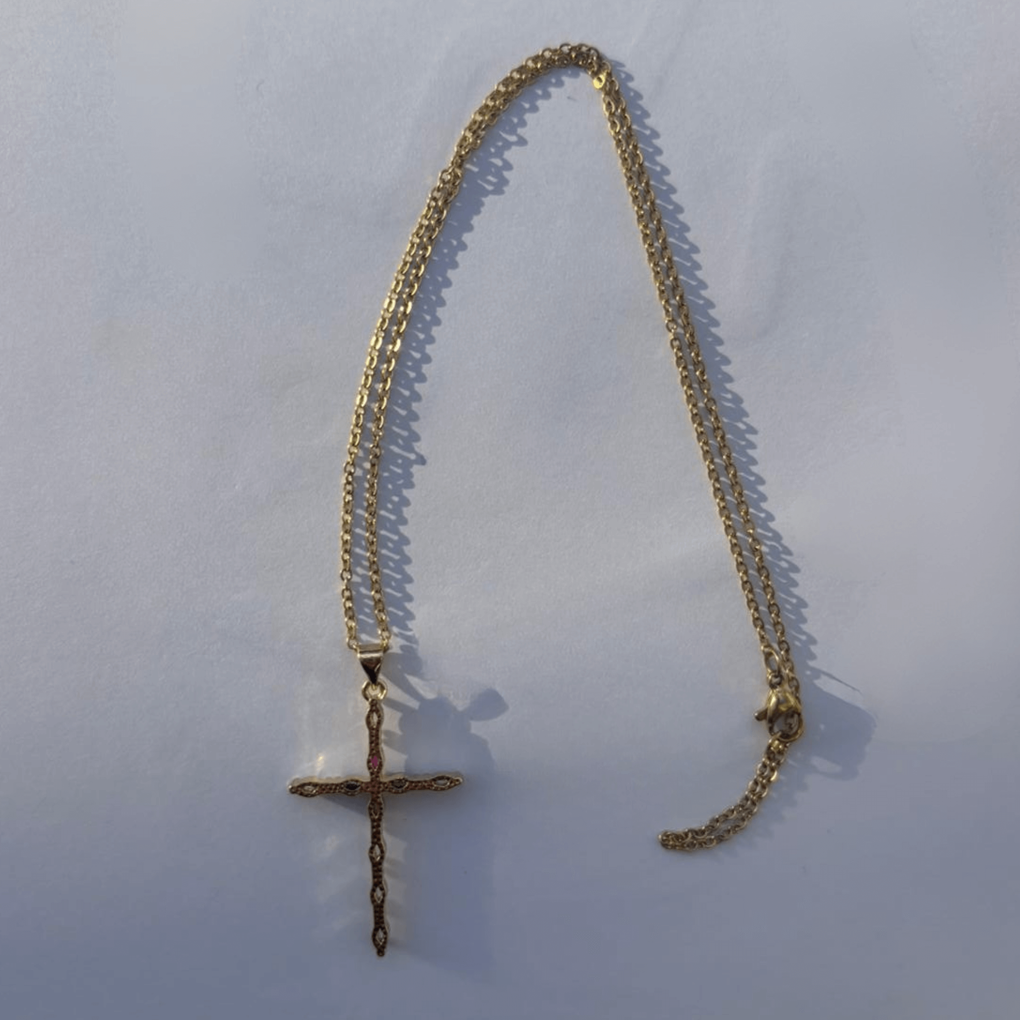 Collier Croix Salomon - Acier Inoxydable Plaqué Or - Bijoux Croix